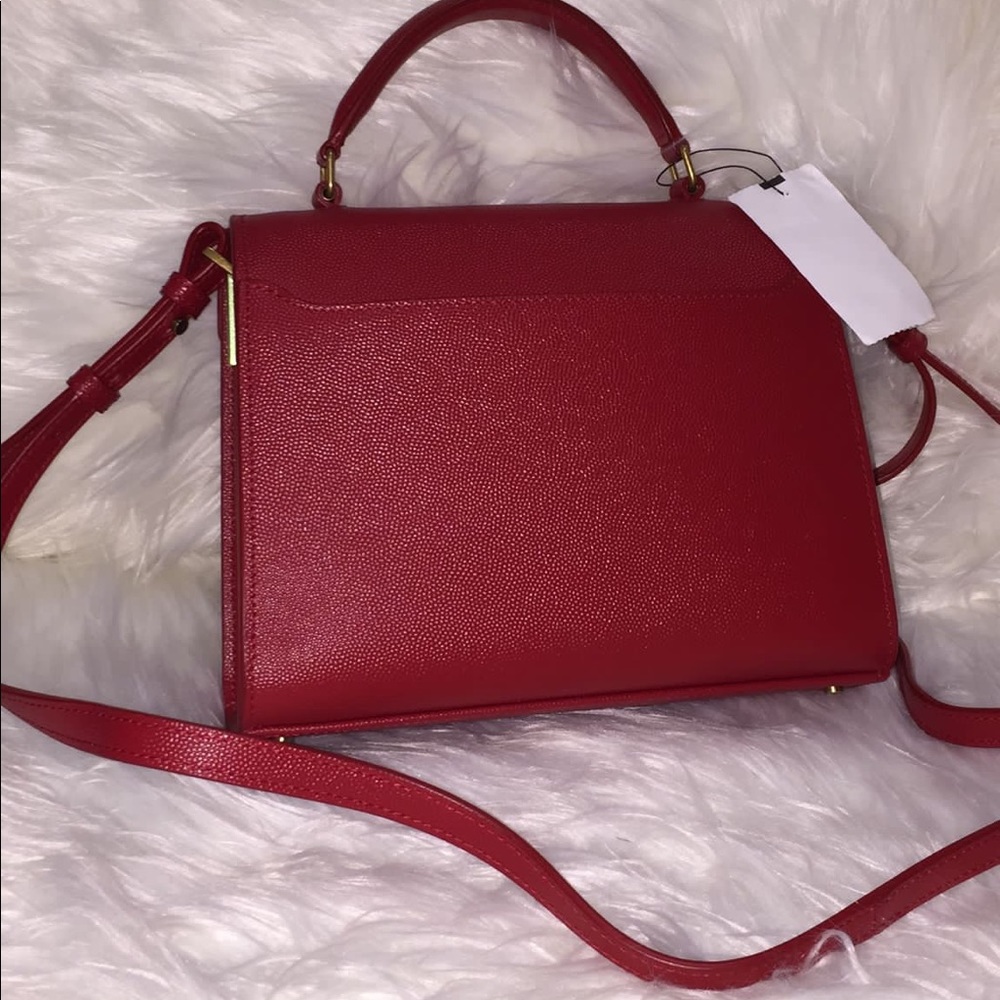 SOLD Saint Laurent Cassandra mini textured-leather tote - Picture 3 of 9
